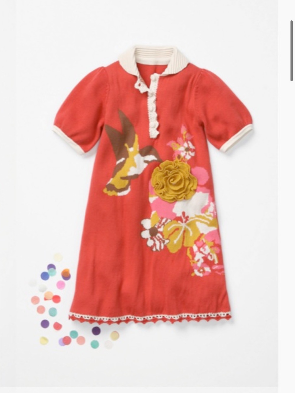 NWT Anthropologie Red Rouge Cotton girls dress size 5/6